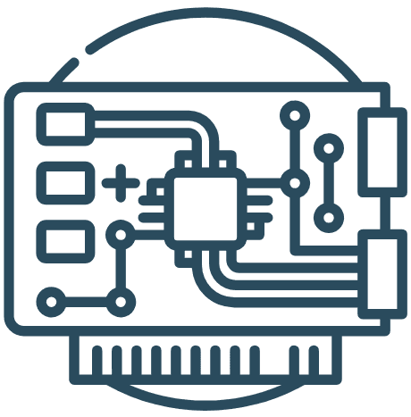 Close-up of a circuit board with microcontroller