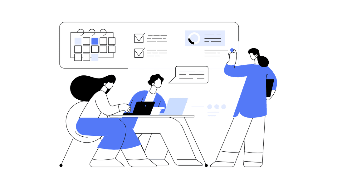 A diverse team collaborates in a creative workshop