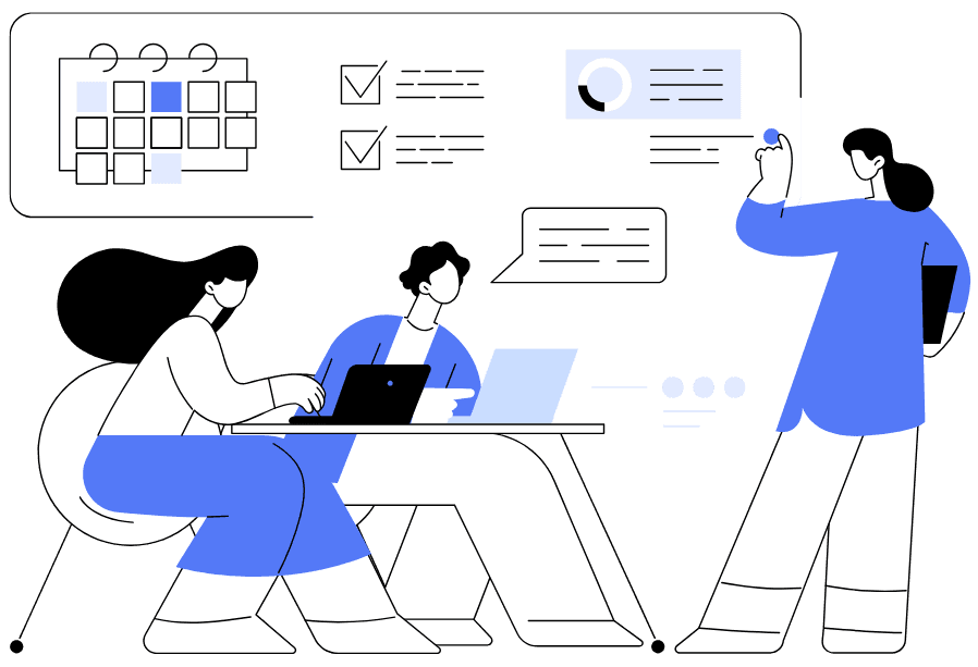 Team working together on a prototype with the Sense-Cube
